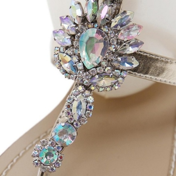 Sexy Girl Womens Summer Flat Shining Rhinestones - Picture 2 of 3